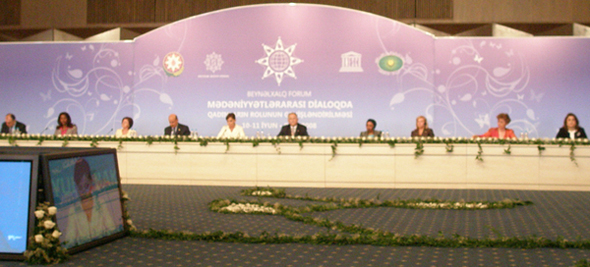 First Lady of Azerbaijan Mrs. Mehriban Aliyeva opening the Int. Forum